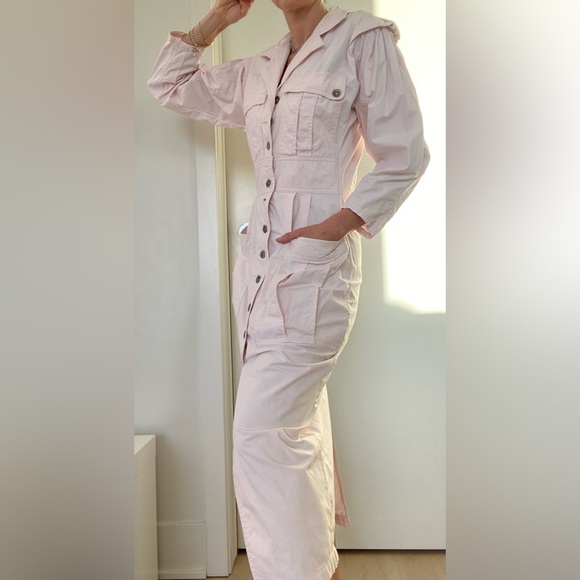 VINTAGE 80’s utility dress Size S/M new-like condition 100% thick cotton - Picture 8 of 16